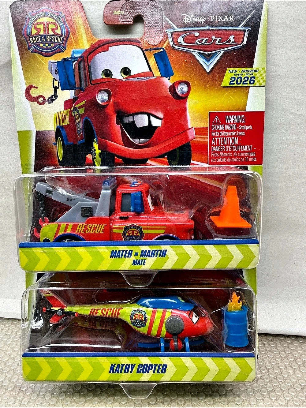 Disney Pixar Mater-Martin and Kathy Copter Cars Die-Cast Toy Set NWT